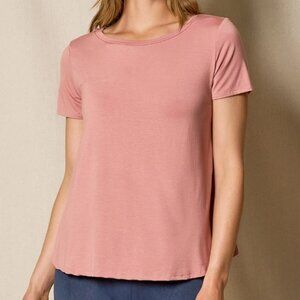 Marie Sixtine soft short sleeve top soft pink women's size L